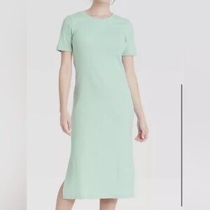 A New Day Ribbed Mint Midi Dress | Size XS